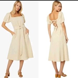 Lost + Wander Light Khaki Colored Midi Dress. Size L